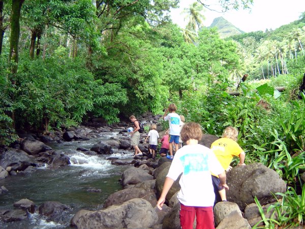 Ryan the pied piper leads the boys